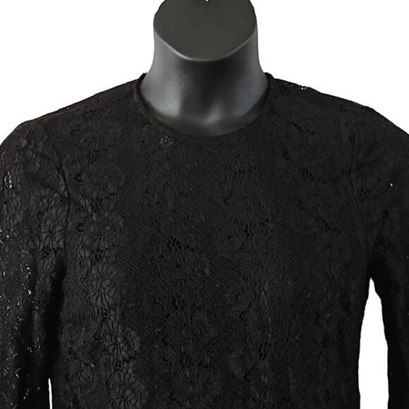 Lulus Women's Black Lace Bell Sleeve Blouse – Size Medium, Excellent Condition - Picture 3 of 9